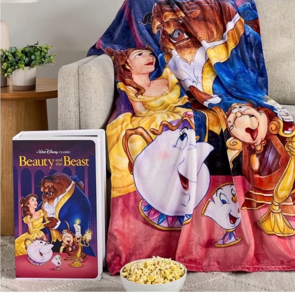 Disney BEAUTY AND THE BEAST Classic VHS Boxed Silk Touch Throw, 50